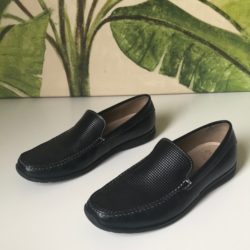 Ecco men’s black leather driving shoes